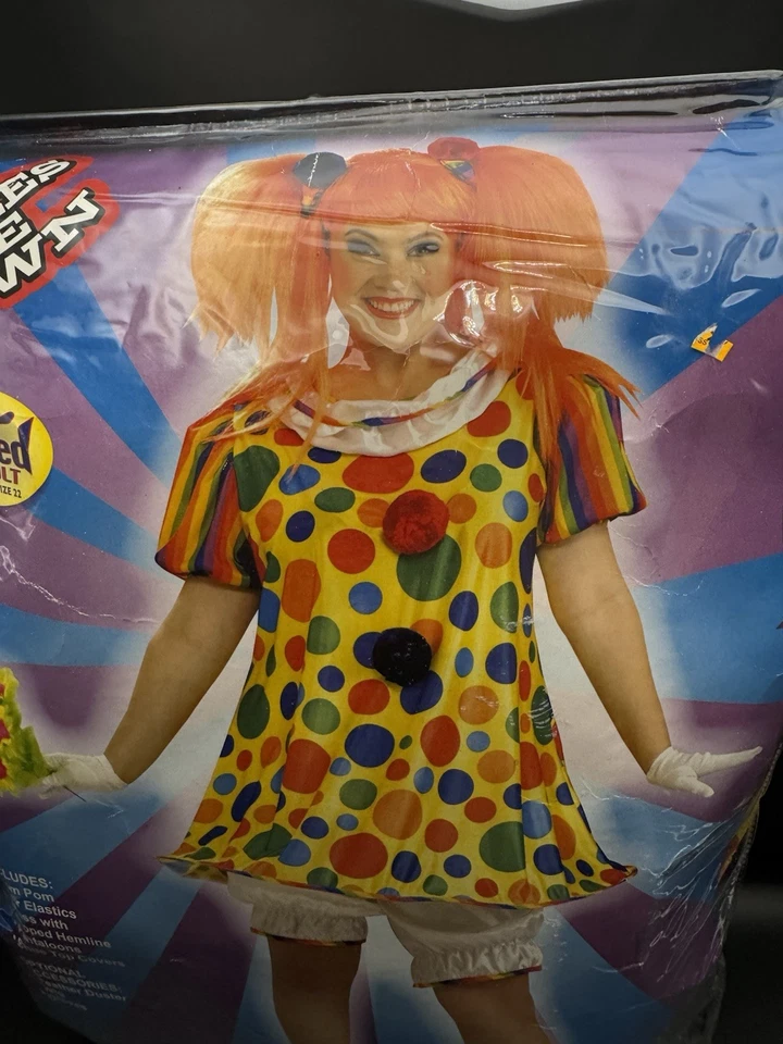 Disfraz de Riggles The Clown Plus Incluye Vestido; Pantalones y Fundas para Zapatos Talla 22 Foto 3 de 4