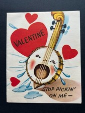 VTG Valentines Day Card Anthropomorphic Cryin...