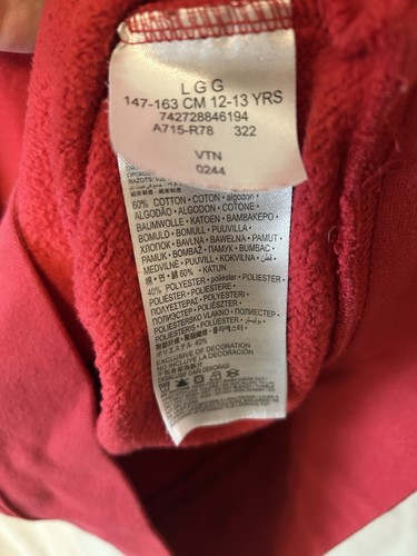 Air Jordan Boys Pullover Hoodie Red Jumping Logo Fleece Youth Fit Size Large - Picture 11 of 11