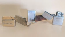 Lot of 5 vintage ZIPPO HADSON TRIUMPH NOBLE BRON lighters 1970's USA JAPAN