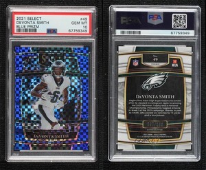 2021 Select Concourse Blue Prizm /199 Devonta Smith #49 PSA 10 GEM MT Rookie RC