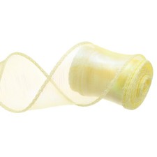 1.5 Inch 3 Yard Sheer Organza Ribbon Shimmer Chiffon Tulle Ribbons Yellow