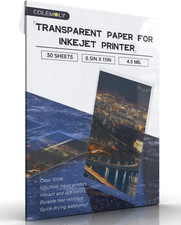 Colemoly Transparent Paper 30 Sheets Inkjet Transparency Film Inkjet Printer 10