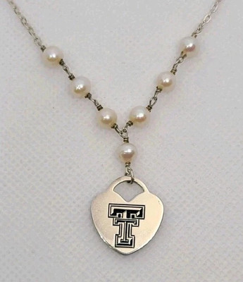 925 Sterling Silber Texas Tech University TTU University Halskette 