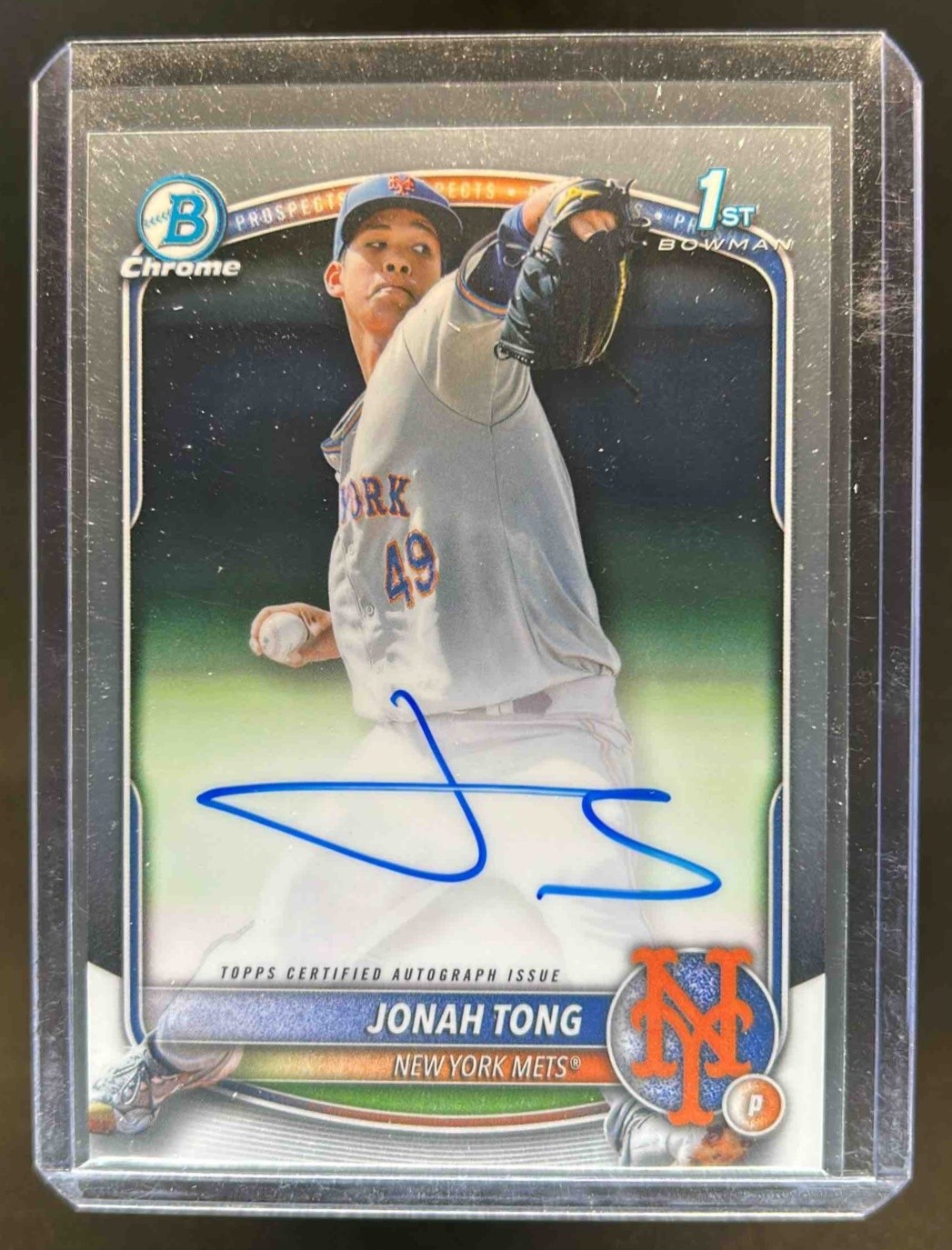 2025 Bowman Jonah Tong Chrome Auto 1st Prospect #CPA-JTO Mets
