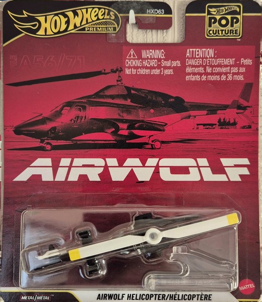 "Hot Wheels \"Airwolf Helicopter\" Movie HXD63 Premium Pop Culture Ovp"-image