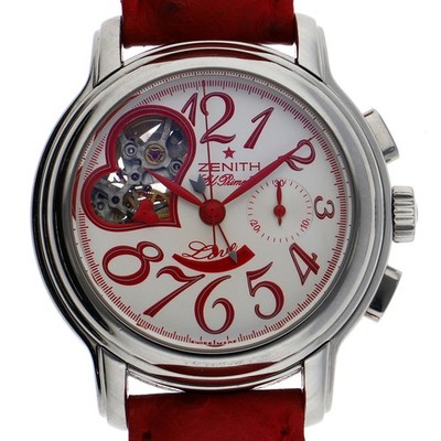 ZENITH 03.1230.4021 chrono master open heart Silver / Red Dial Automatic