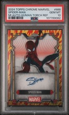 Topps 2024 Chrome Marvel Spider-Man Auto Human Torch #MI-8 PSA 10 Gem Mint /39