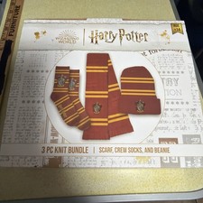 Harry Potter Gryffindor 3 Pc Set Red Scarf, Crew Socks Beanie Wizarding World