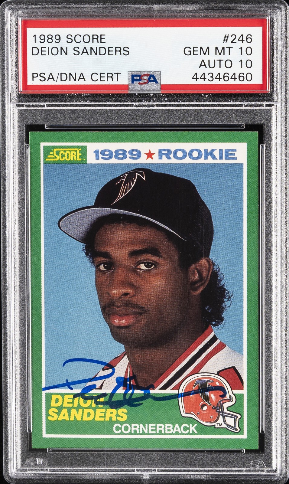 1989 SCORE #246 DEION SANDERS ROOKIE RC PSA 10 AUTO 10