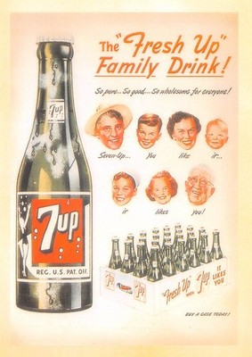 7up The Fresh Up Family Drink 4x6 Repro Advertising Postcard