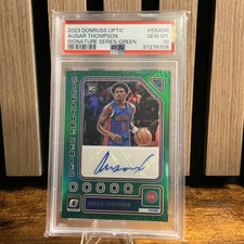 2023-24 Panini Optic  Ausar Thompson Green Prizm PSA 10 RC DETROIT PISTONS AUTO