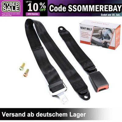 Beckengurt 2 Punkt Sicherheitsgurt Mit Schrauben Anschnallgurt Schwarz 130cm