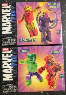 2004 Marvel Universe Minimates NEW IN BOX Hulk,Thing, Iron Man,Ghost Rider 