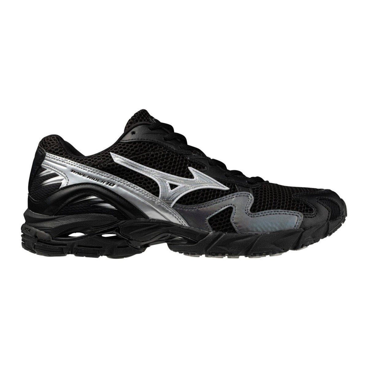 Mizuno Wave Rider 10 Black Metallic Silver D1GA243151 Men's