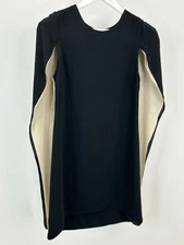 HALSTON Heritage Cocktail Party Formal Cape Mini Classy Size 2 Black Women Dress