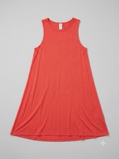 Old Navy Coral Orange Sleeveless Swing Tank Dress Rayon Stretch Womens Small