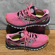BROOKS 'Glycerin 12' Womens Sz 7 Pink Black Running Shoes Super DNA 3D Fit Print
