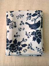 Blue White Bird Floral Tablecloth 58 x 82 inches