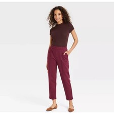 Women's High-Rise Regular Fit Tapered Ankle Knit Pants - A New Day XS