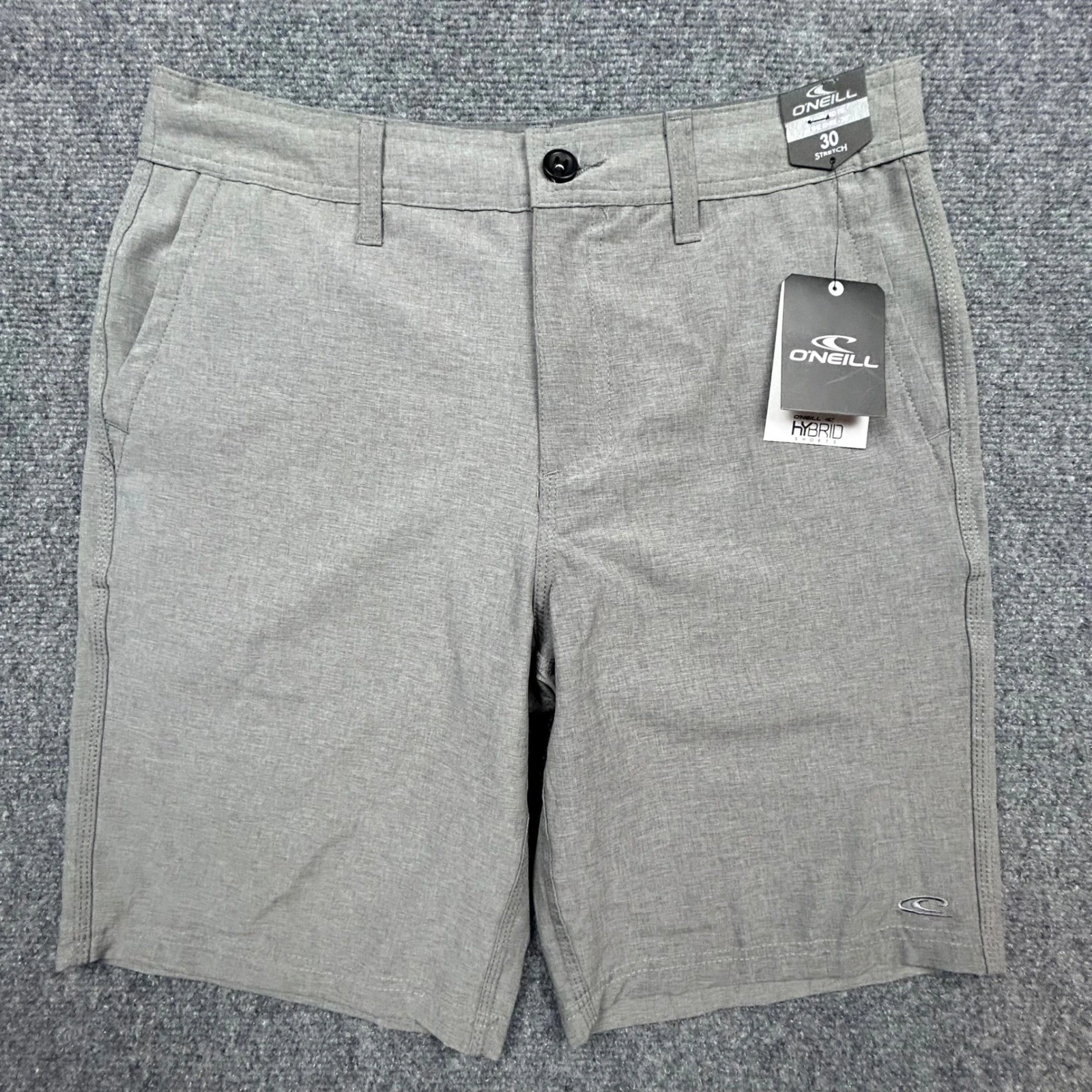 O'Neill Capacity Hybrid Shorts Men 30 Grey Stretch Standard Fit Surf Swim Walk