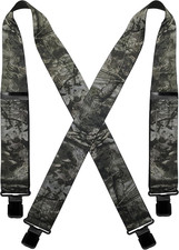 2 Inch Camo Suspenders for Men Heavy Duty Clips Hunting Camoflauge Elastic Brace
