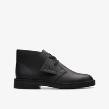 Clarks Boys,Girls,Kids Unisex Desert Boot Older Black Leather Ankle Boots,Desert