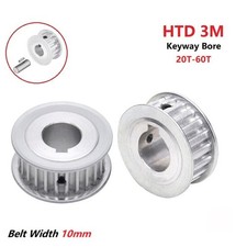 HTD 3M Timing Belt Pulley AF-Type 20T-60T Keyway Bore for 10mm Wide Timing Belt