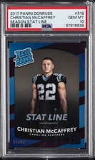 2017 PANINI DONRUSS SEASON STAT LINE CHRISTIAN MCCAFFREY ROOKIE RC 55/63 PSA 10