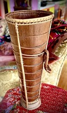 Rattan Bidayuh MAKATSIAN Carrying BASKET with STRAPS/Woven Palm Leaves EUC