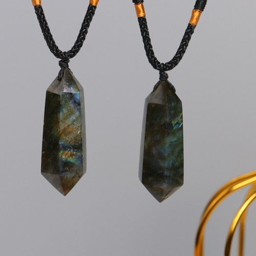 Collar de curación Reiki colgante hexagonal péndulo piedra cuarzo cristal natural - Imagen 143 de 271