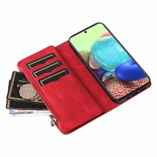 For Samsung A13 A12 A32 A52 A51 A71 Zipper Wallet Card Holder Leather Case Cover - Picture 41 of 43