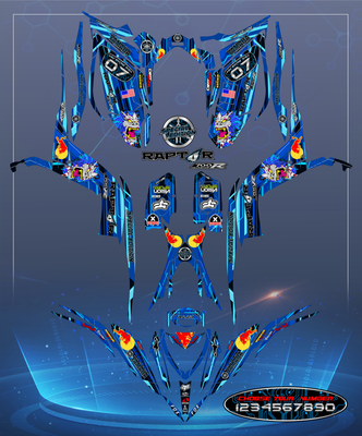 Yamaha Raptor 700-700R 2013-2021 Full Graphics kit Stikers Decals | eBay