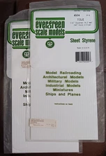 Lot 2 Evergreen Scale Models Brand Sheet Styrene 1/6" Squares, Tile Design #4504