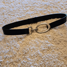 The Limited Black Leather Adjustable Belt Small