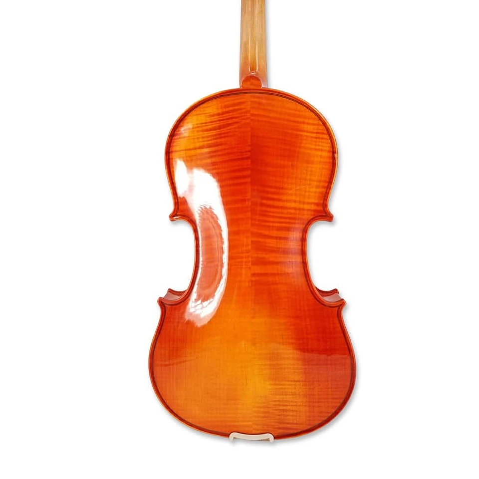 Juego de violín de 4 cuerdas violín acústico 4/4 juego completo de abeto de arce flameado ajuste de ébano Foto 3 de 4
