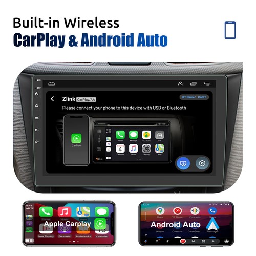 4G+64G 9" Android 13 CarPlay Doble 2 DIN Coche Estéreo GPS Navegación FM con AHD - Imagen 4 de 14