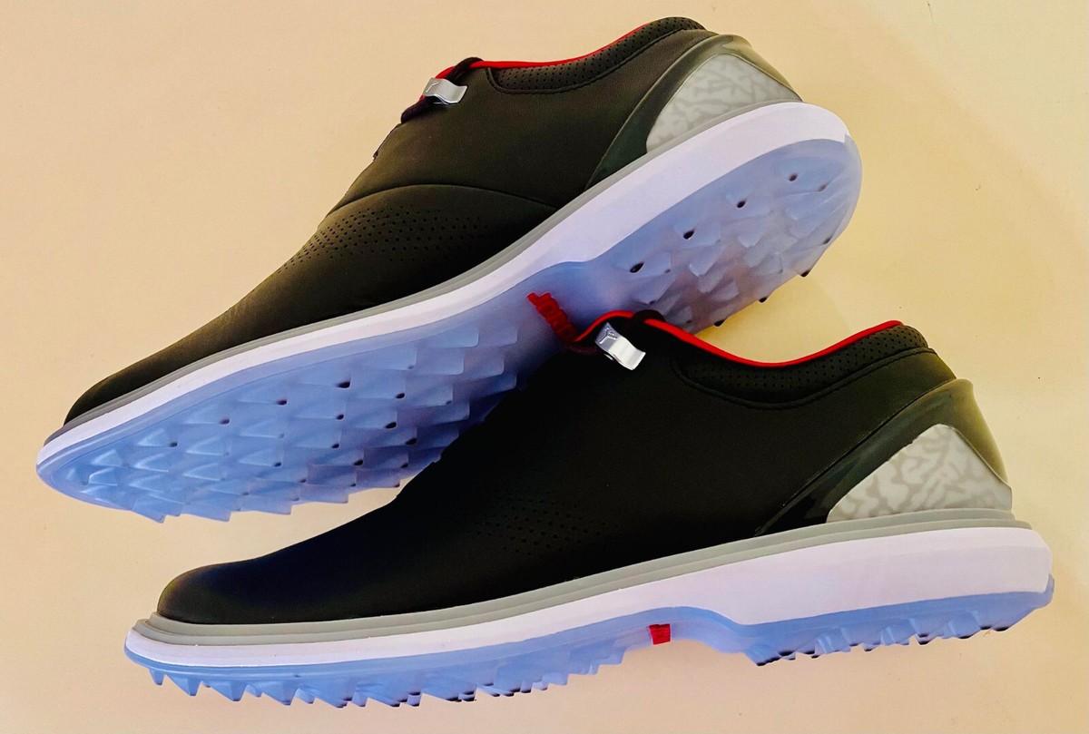 Nike Air Jordan ADG 4 Black Red Cement DM0103-015 Men’s Golf Shoes - Size 9 Jordan ADG 4 Black Cement for Sale | Authenticity Guaranteed  main image 3