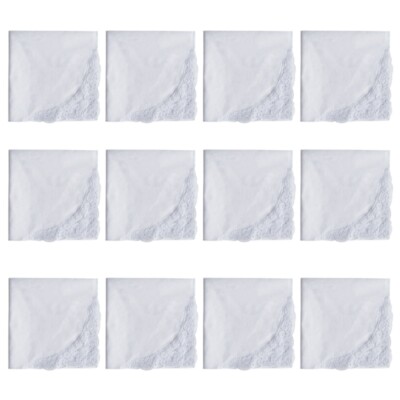 White Lace Handkerchief Ladies Cotton Hankies Lacy Large Bandana