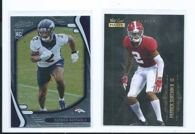 2021 (2) Card Lot Patrick Surtain ll Rookies Absolute , Wild Card Premier