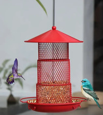 Nice Size, Anti Squirrel Bird Feeder, Outdoor Hanging Metal Bird Feeder,