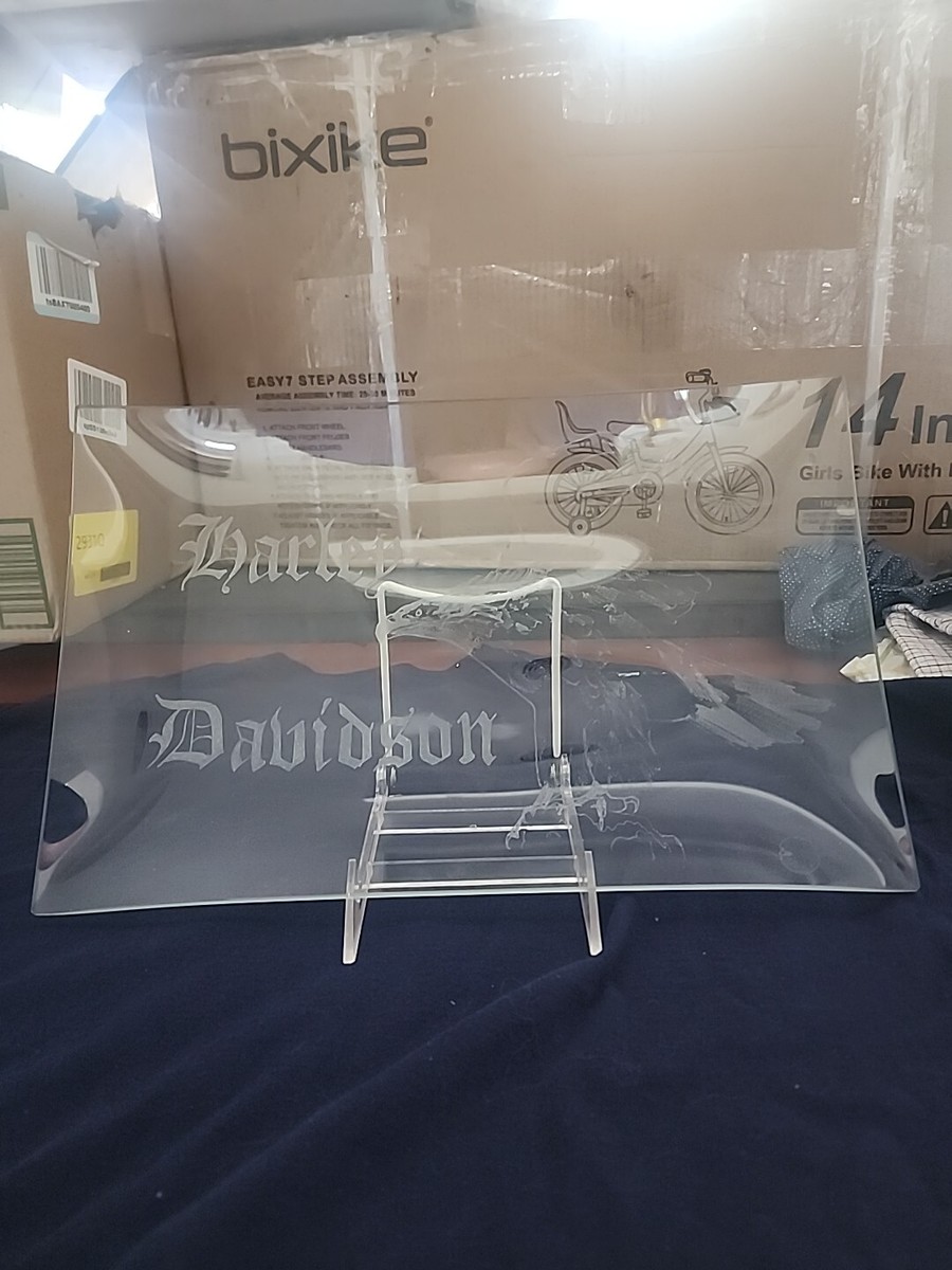 Harley-Davidson Glass Plate With Display Craddle | eBay