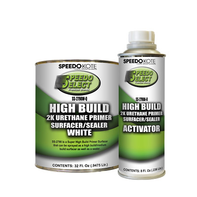 Super Fill High Build 2K Urethane Primer WHITE Quart Kit, SS-2790W-Q/SS-2790A-8