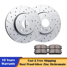 321mm Front Slotted Rotors Brake Ceramic Pads for Chevy Equinox Impala MALIBU