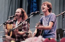 David Crosy Singing with Graham Nash CSN by Baron Wolman, Rolling Stone Magazine