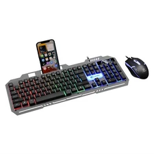 T25 wired l metal keyboard mouse set back light Game Office set