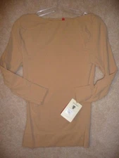 NWT Spanx On Top In Control 978 Boatneck 3/4 Sleeve Shaping Soft Gold Large