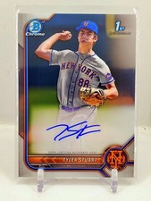 2022 Bowman Chrome 1st Tyler Stuart Base Auto Mets HOT ROOKIE RC Autograph C5