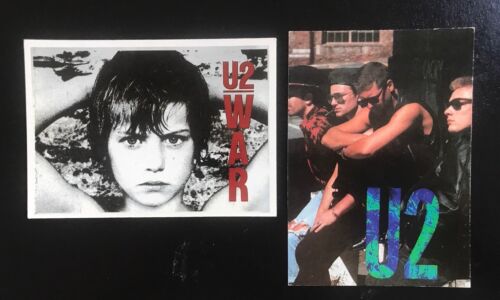 U2 War Lp Cover Group In Monaco 2) 4X6 Post Cards UK 🇬🇧 Original Rare MINT NOS - Afbeelding 1 van 4