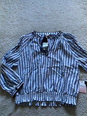Womens Blouse Forever 21 Striped Long Sleeve Shirt Forever 21